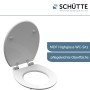 Schütte WC-Sitz Diamond mit Absenkautomatik, Holzkern, weiße Oberfläche.