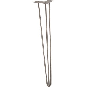 Wagner Möbelbein Hairpin Design, 71 cm, Eisen matt, für individuellen Möbelbau.