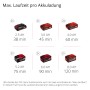 Einhell Power X-Change Akkus: Übersicht der Laufzeiten pro Akkuladung für Gartengeräte.