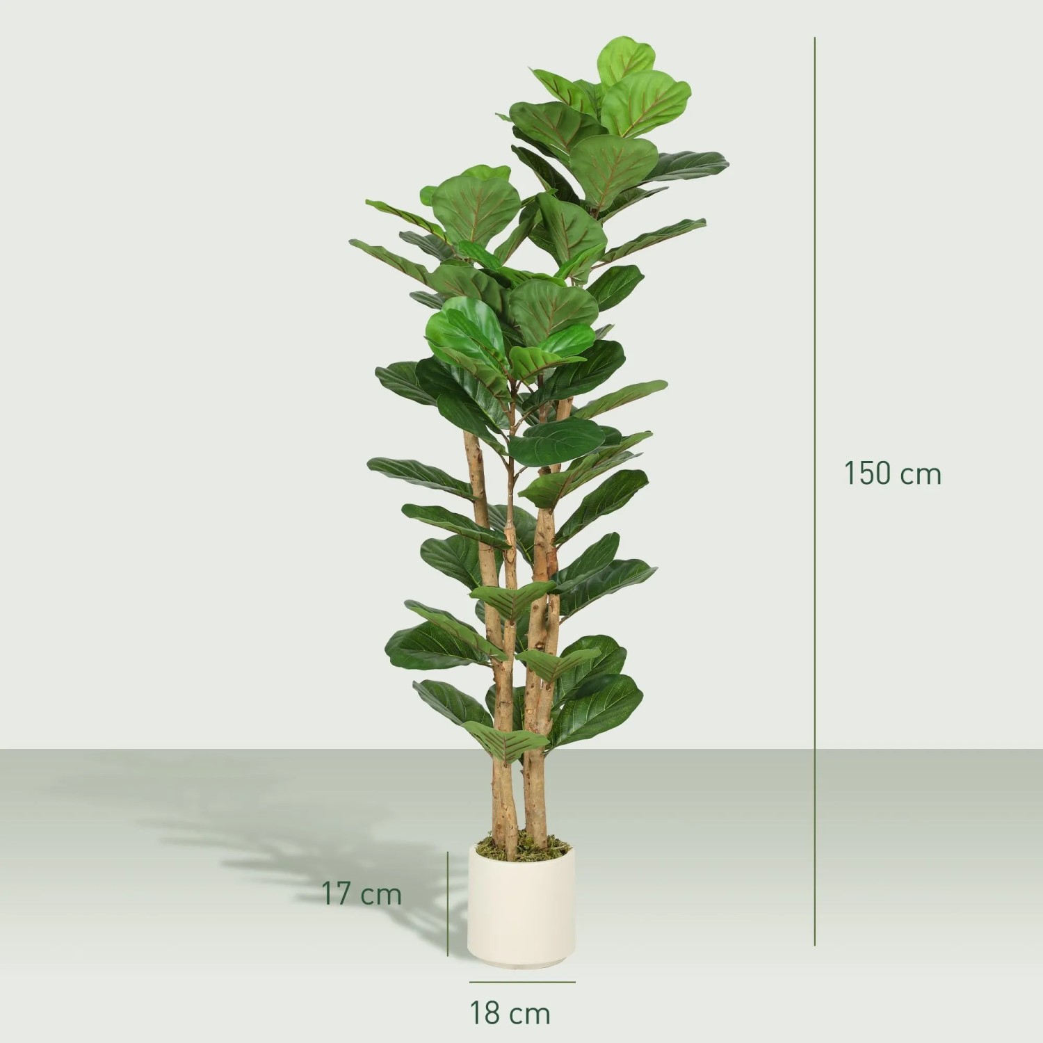 HOMCOM Kunstpflanze Kunststoff 50L x 50B x 150H cm Grün kaufen bei OBI