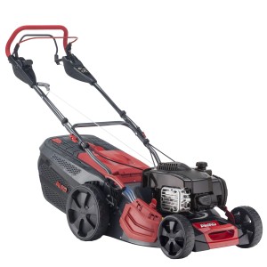 Al-Ko Premium 524 VS-B Benzin-Rasenmäher mit Radantrieb, Stahlblechgehäuse und rotem Führungsholm.