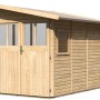Karibu Holz-Gartenhaus Kristiansund, unbehandelt, mit Pultdach, 178x265 cm.