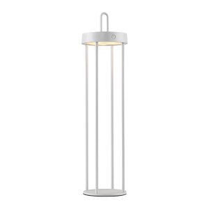 Weiße LED Akku Tischleuchte Anselm von Just Light, dimmbar, für Innen & Außen.