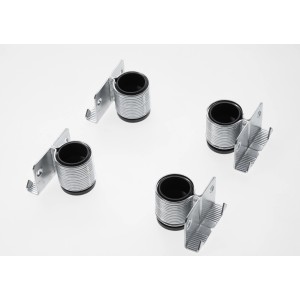 Set aus vier OPTIkult Stellfüßen zum Höhenausgleich für Küchenmöbel.