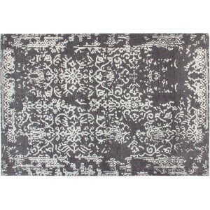 Kayoom Teppich River, anthrazit-grau, 155x230 cm, Kurzflorteppich mit Vintage-Muster.