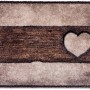 Astra Sauberlaufmatte Pure und Soft mit Holz-Herz Design, 50x70 cm. Fußmatte für den Innenbereich.