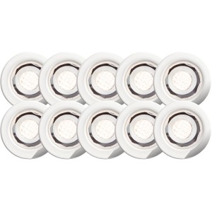 Brilliant LED-Einbauleuchten Cosa, 10er Set, Edelstahl, warmweiß für Innen- und Außenbereich.