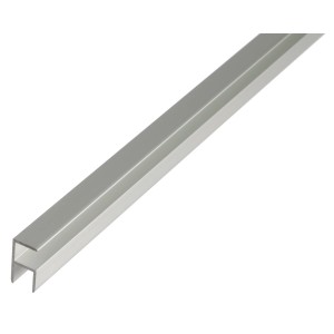 Silbernes Eckprofil aus Aluminium, 24x24x1000 mm, ideal zum Schutz von Ecken und Kanten.