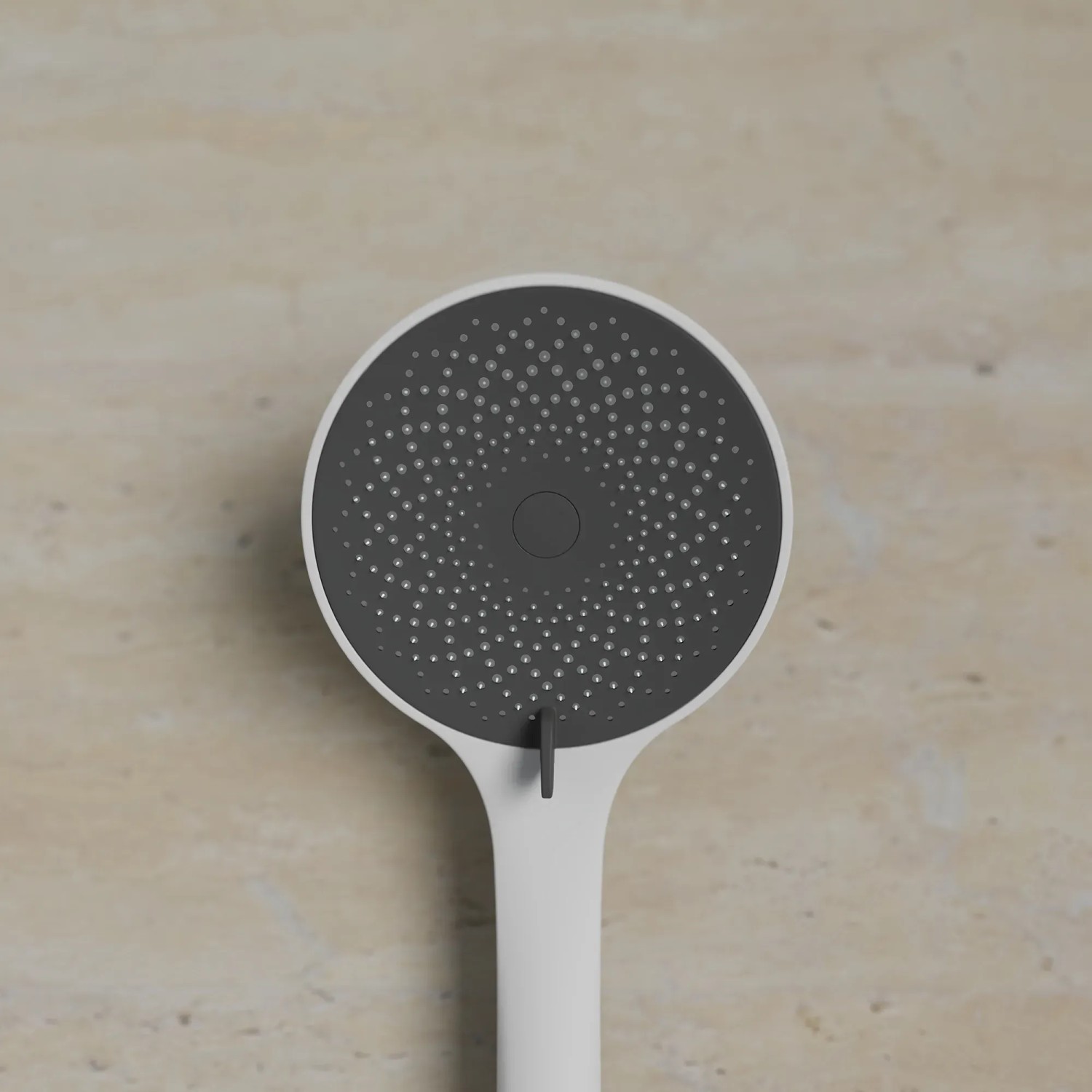Schütte Handbrause Capri, weiß matt/anthrazit, mit Antikalk-Noppen und 3 Strahlarten.