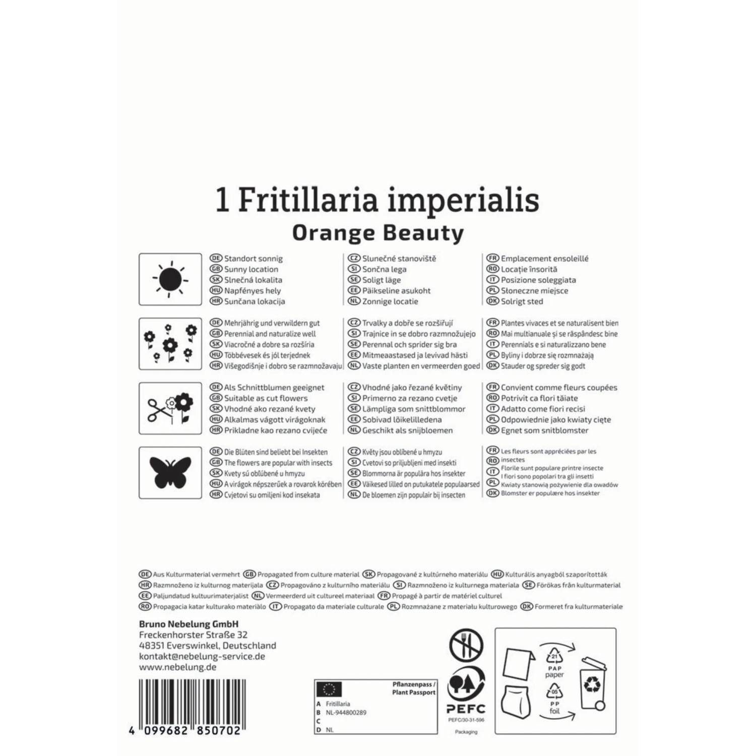 Kiepenkerl Kaiserkrone Orange Beauty Blumenzwiebel, 1 Stück. Ideal für sonnige Standorte.