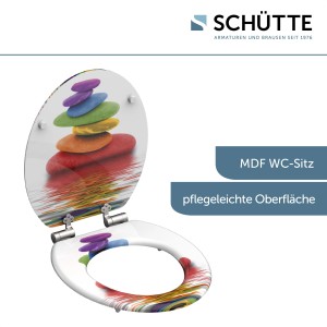 Schütte WC-Sitz Colorful Stones mit Absenkautomatik, Motiv: bunte Steine.