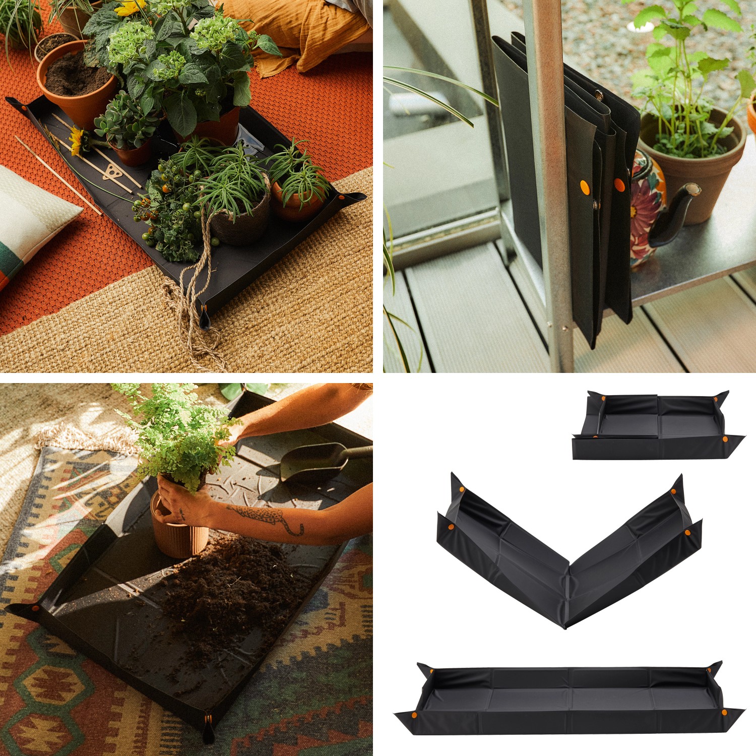 Fiskars Pflanzmatte, faltbar, für sauberes Pflanzen. Schützt Tische vor Erde und Schmutz.