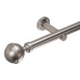 Gebürstete Metall Gardinenstange Innenlauf, 1-Lauf, Ø 20mm, mit runder Kappe für Wandmontage.