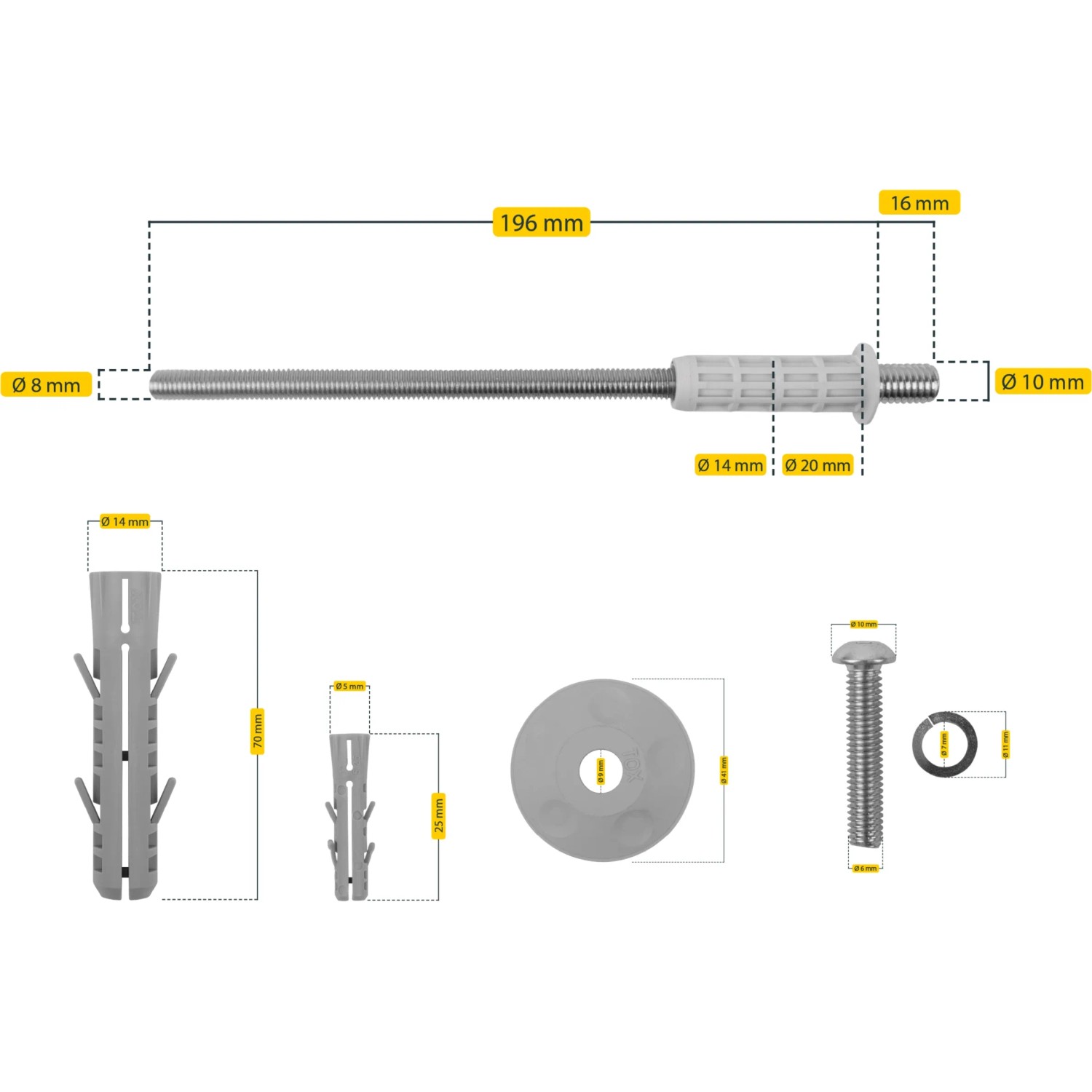 Schellenberg Abstandsmontagesystem für Dämmung (50-120mm), 2 Stück, mit Schrauben und Dübeln.