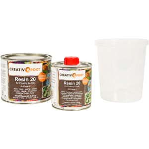 CreativEpoxy Resin 20 Epoxidharz Set, 0,5 kg, für Designobjekte und Reparaturen.