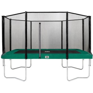 Salta Trampolin Combo 396x244 cm, grün, mit Sicherheitsnetz. Gartentrampolin für sicheren Springspaß.