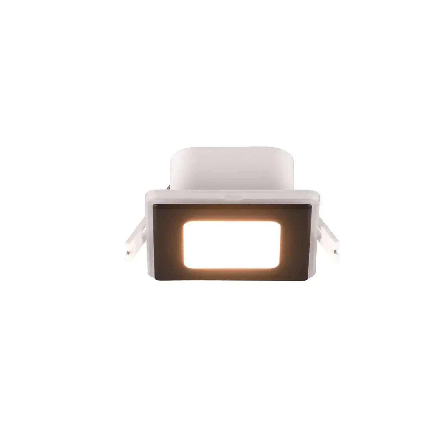 Schwarzer, eckiger Trio LED Einbaustrahler Nimbus, 8,5x8,5cm. Moderne Deckenleuchte für Innenräume.