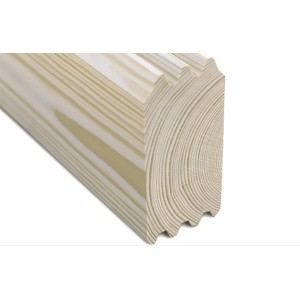 Detailaufnahme: Unbehandeltes Holzprofil für Skan Holz Gartenhaus Calgary, naturbelassen.