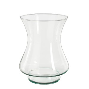 Transparente Mica Vase Jazz in Sanduhr-Form, 20 cm hoch, ideal für Blumen und Deko.