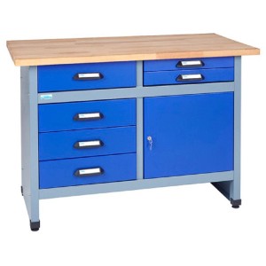 Küpper Werkbank Modell 12247 - 6 Schubladen und 1 Tür, 1200 mm breit