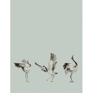 Marburg Vliestapete Schwäne Crushed-Optik Modern 270 cm x 210 cm Grün