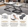 okwish Couchtisch Set mit Marmoroptik HöhenVerstellbare Füße 60x60x45cm 45x45x40cm Schwarz_7