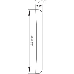 Abbildung einer anthrazitfarbenen Wandleiste, 44 x 4,5 mm, Länge 2,5 m, für Fenster-Zubehör.