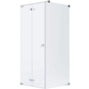 Schöner Wohnen Eckdusche mit Drehfalttür und Seitenwand, Chrom, 80x80x200 cm.