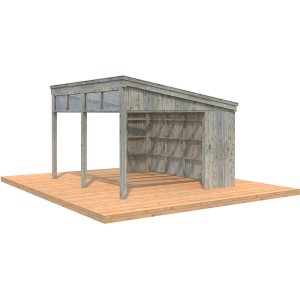Palmako Pavillon Nova 13 m², grau tauchgrundiert. Holzpavillon für Garten oder Terrasse.