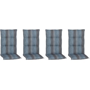 Beo Sitzauflage Hochlehner Tissa 4er-Set Blau-Grau