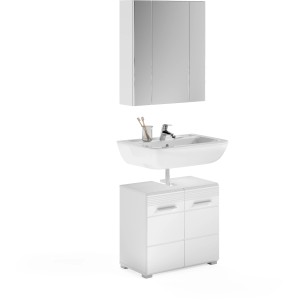 Badmöbel-Set Linus Hochglanz Weiß 60 cm 2-tlg.