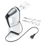 Severin Handmixer HM 3830 in Schwarz-Weiß mit Rührbesen und Knethaken.
