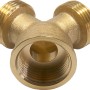 Messing Gewinde-Gabelstück, 26,4 mm, zur Verbindung von Trinkwasser- und Heizungsrohren.