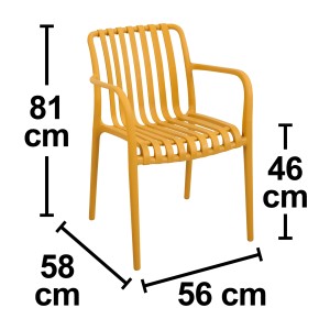 Stapelstuhl Merrydale Kunststoff mit Armlehnen Gelb