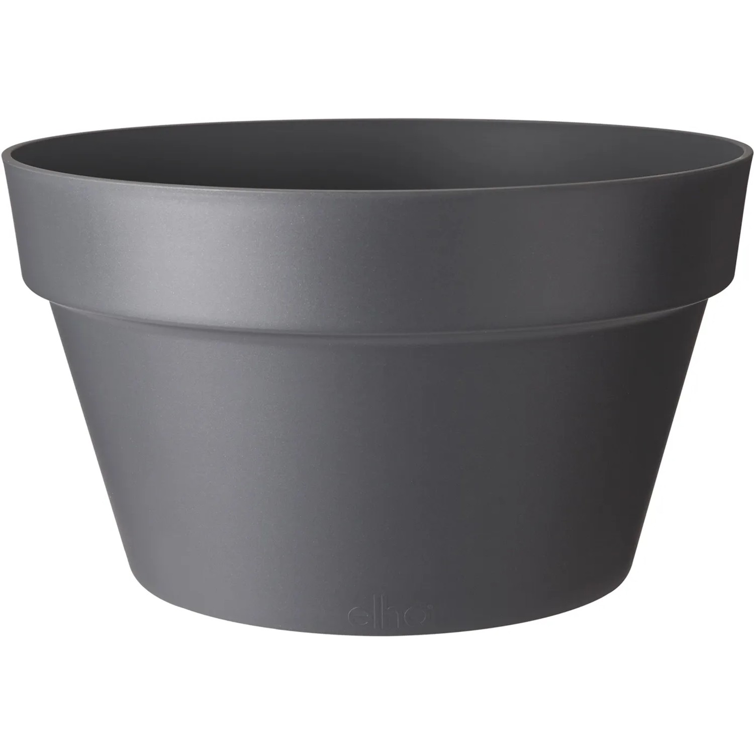 Anthrazitfarbene Elho Pflanzschale Loft Urban, Ø 35 cm, ideal für Balkon und Terrasse.