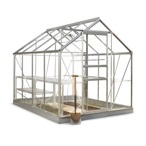 Halls Gewächshaus Popular 86 Alu 5 m² mit Schaufel. Garten Gewächshaus für Gemüse und Pflanzen.