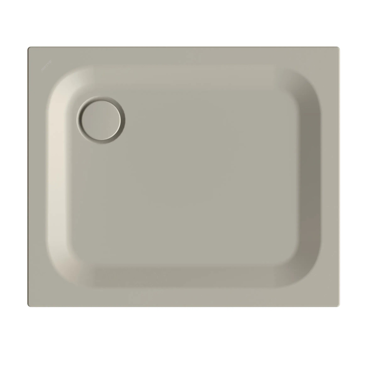 Quadratische Bette Duschwanne Steel, 90x90 cm, Stone, aus glasiertem Titan-Stahl mit Ablauf.