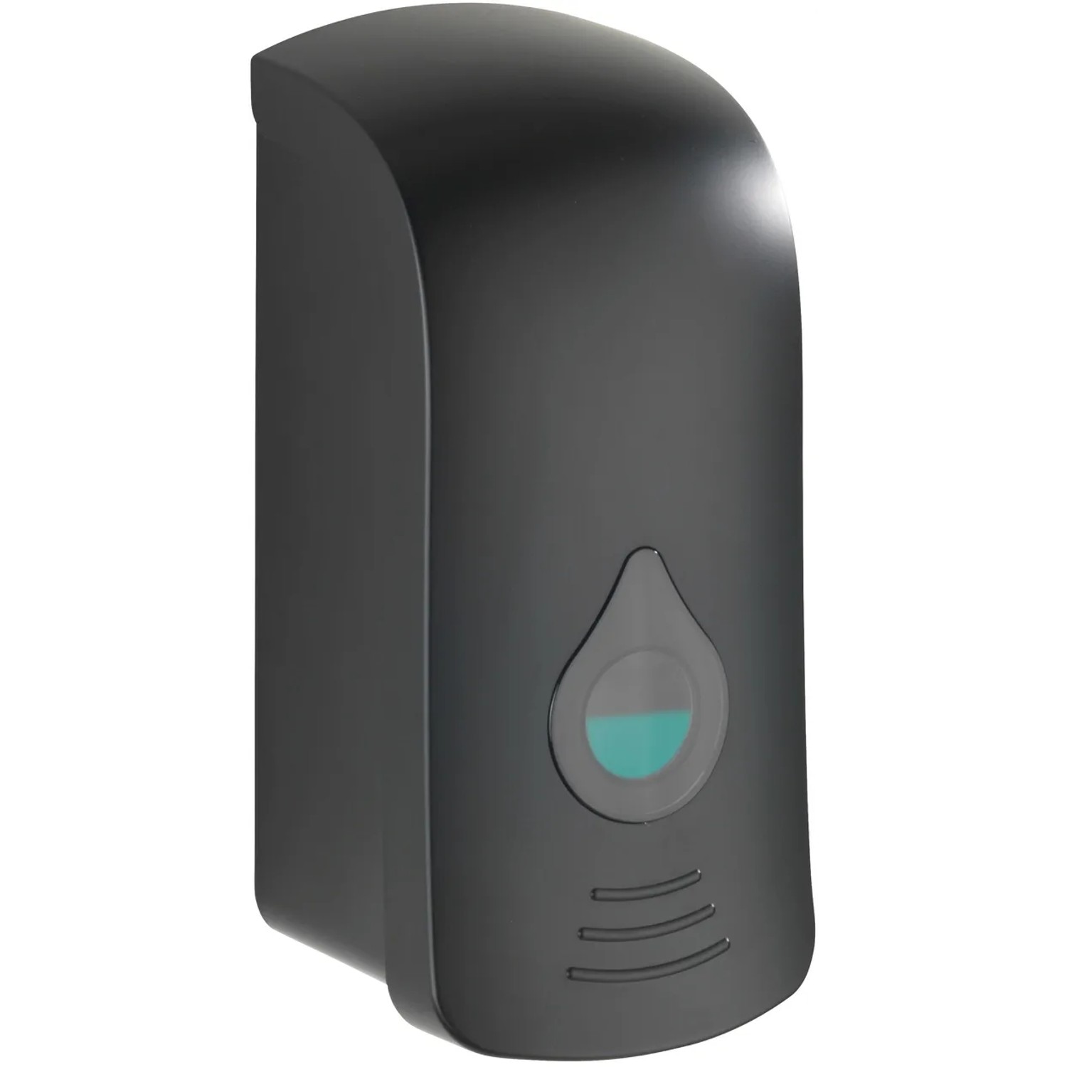 Schwarzer Wenko Desinfektionsmittel- und Seifenspender Ranera L für Wandmontage.