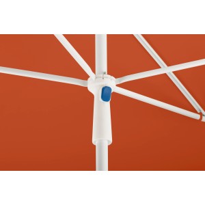 Detailaufnahme: Schneider Balkonschirm Ibiza, 180x120 cm, Terracotta, mit Push-Up Mechanik.