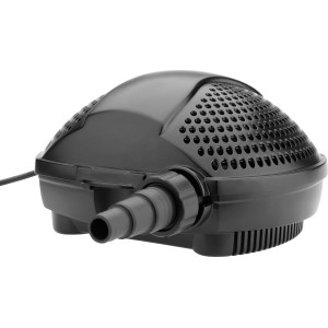 Schwarze PondoMax Eco 8000 Filter- und Bachlaufpumpe für Teiche, seitliche Ansicht.