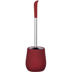 Wenko WC-Garnitur Sydney, rote Keramik, matt, mit Bürste. Elegantes Bad-Accessoire.