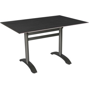 Acamp Tisch Acaplan Anthrazit, Gartentisch mit HPL-Tischplatte und Aluminiumgestell, abklappbar.