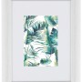 Silberner Aluminium Bilderrahmen, 18x24 cm, mit Passepartout und Normalglas.
