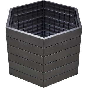 Garantia Hochbeet Ergo L 75 Stone, sechseckig, aus Kunststoff mit Steinoptik.