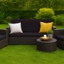 Schwarzes Gartenkissen-Set für Polyrattan-Möbel, passend für 2-Sitzer Gartensofa.