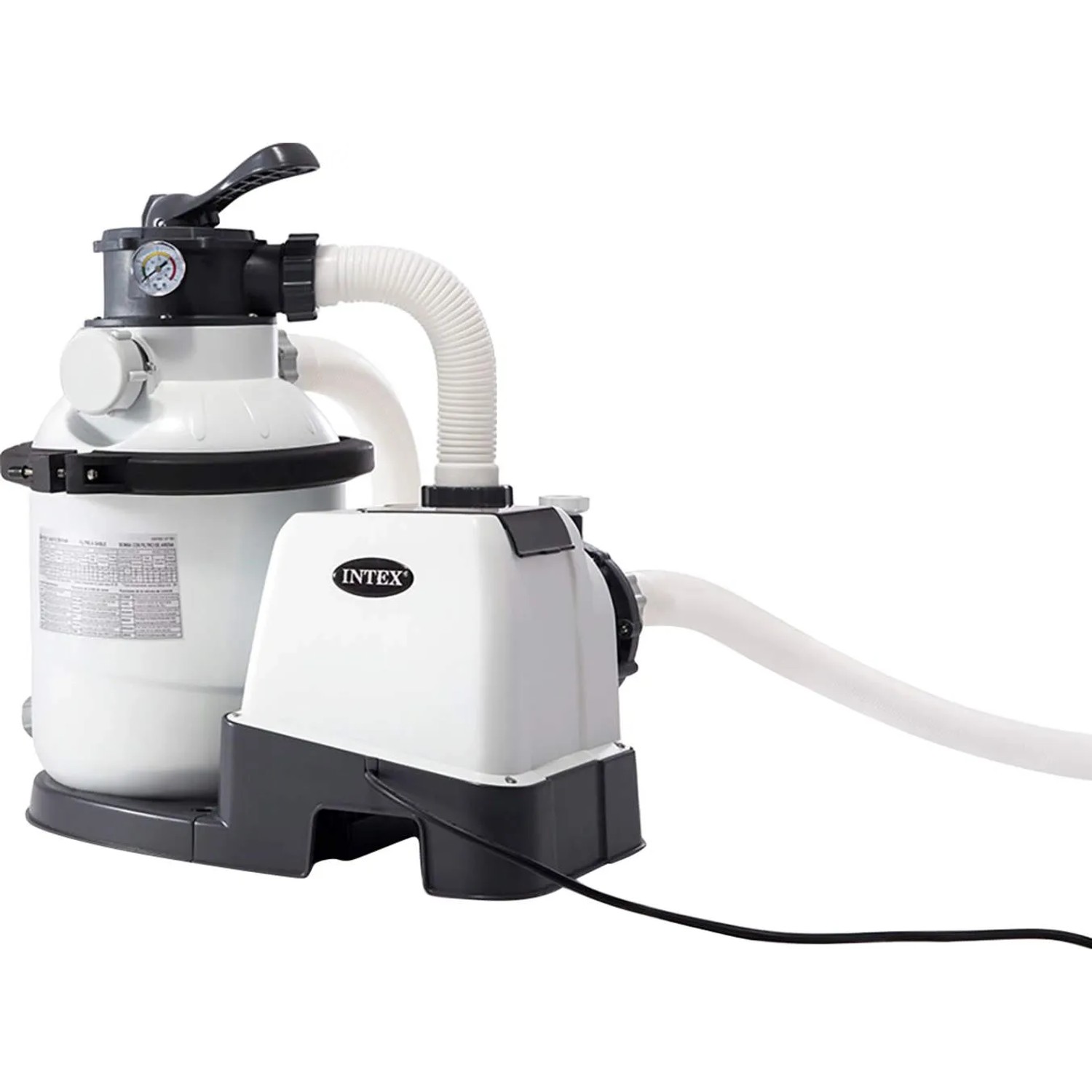 Intex Sandfilteranlage für Frame Pool Set Ultra Rondo XTR, weiß und grau.