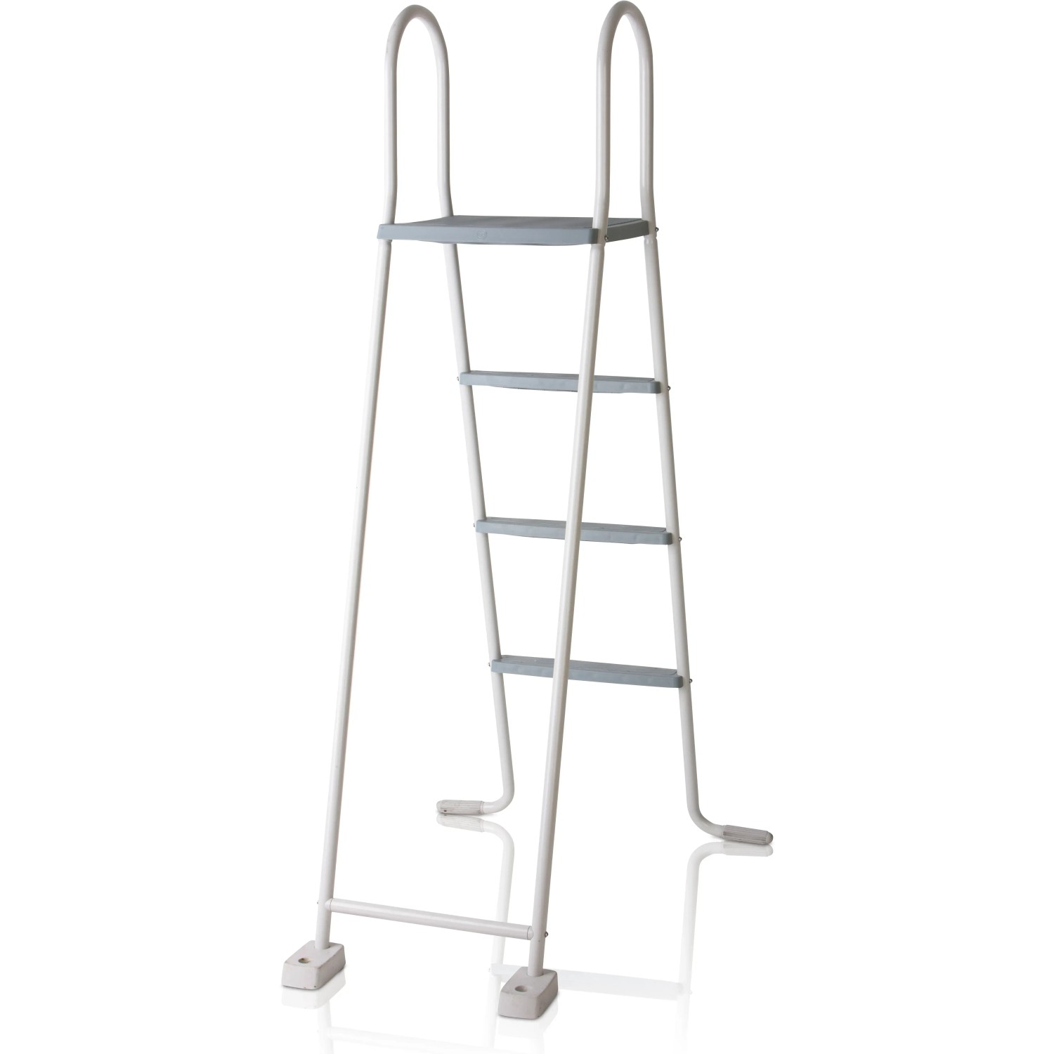 Weiße Poolleiter für Gre Stahlwand-Pool Atlantis, 134 cm hoch.