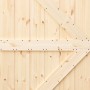 Radex Holzschiebetür Loft Rustic Kiefer Roh, rustikales Design mit Holzbalken und dunklen Nägeln.