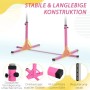 Rosa HOMCOM Gymnastik-Turnreck aus Stahl mit stabiler Konstruktion, doppelter Verriegelung und rutschfesten Gummifüßen.