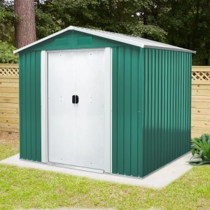 Pergart Gerätehaus Köln II, Tanne-Creme, Metall Gerätehaus mit Doppeltür. Ideal zur Aufbewahrung im Garten.